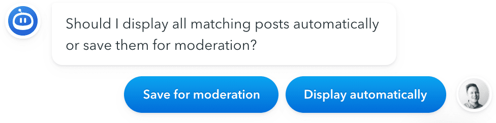Screenshot of the moderation feature