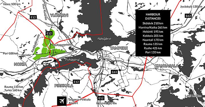 Business lots at Kolmenkulma Eco-Industrial Park