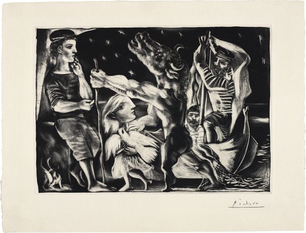 In the 1930s, Pablo Picasso created an adventurous and experimental series of mythical etchings, casting himself in a transformative role of half-man/half-beast alongside his young lover, Marie-Thérése Walter. 