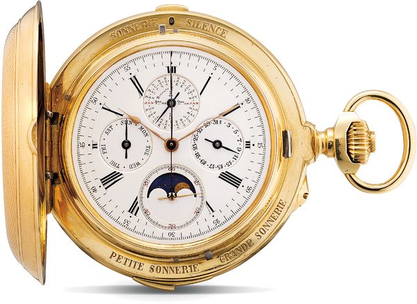 Previously unrecorded anywhere in literature, this Audemars Piguet Grande Complication clock watch is one of the earliest known examples to have been manufactured.
