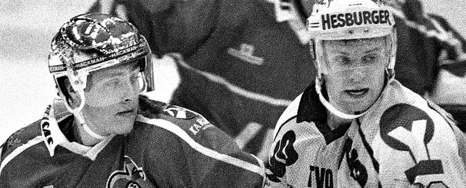 Hackman vastaan Hesburger. Teemu Selänne ja Pasi Saarela.