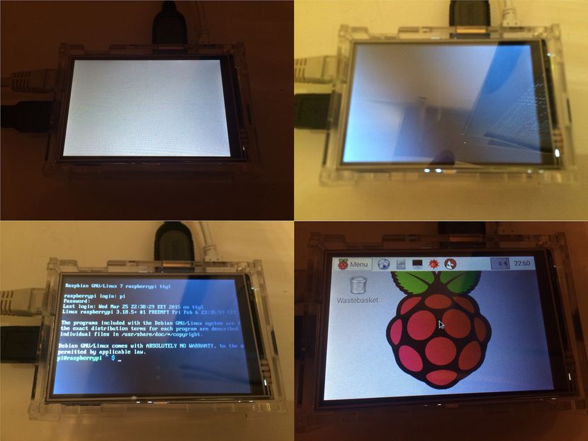 After the boot, after successful modprobe, after con2fbmap, and finally after the reboot