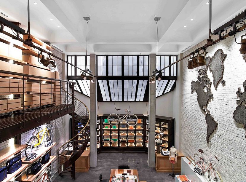Bird's eye view of Shinola Tribeca (<a href="http://www.bicycleretailer.com/retail-news/2013/07/23/detroit%E2%80%99s-shinola-opens-retail-boutique-manhattan#.VSukjBOUee0">image source</a>)