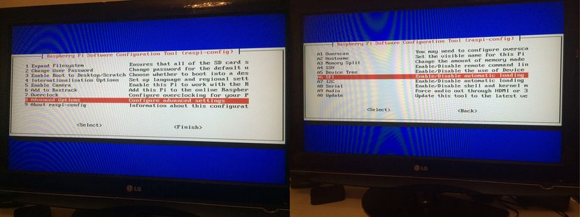 Enabling SPI driver in the raspi-config settings