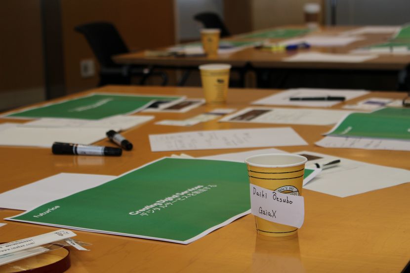 Pens, papers, and hot drinks are served in our innovation workshop.