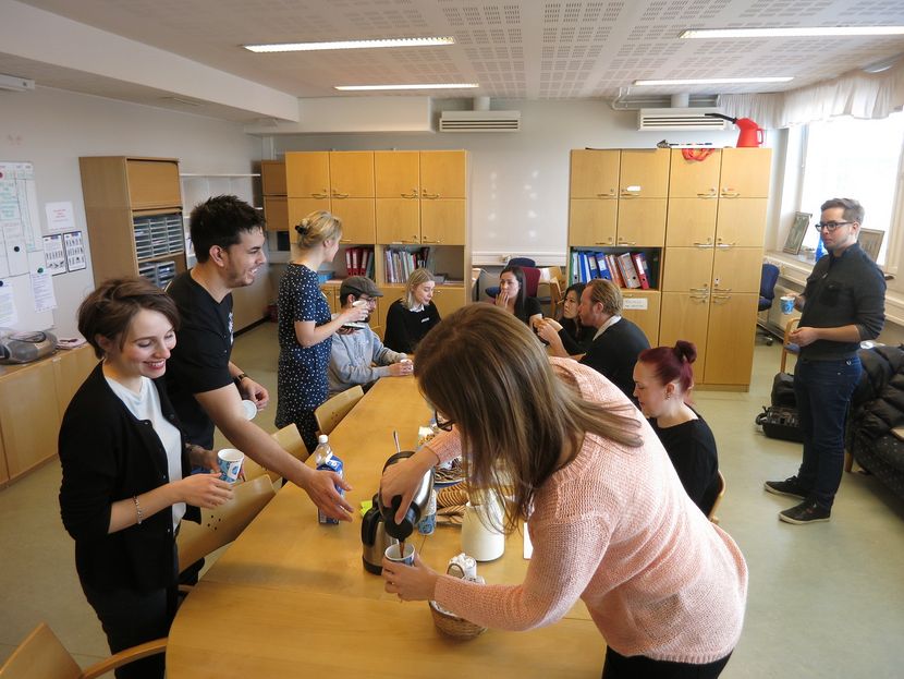 Futu designers taking a break in the school staff room