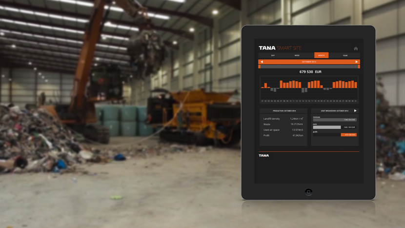 Context of use, hardware + tablet UI of Tana SmartSite, developed in co-operation with Futurice
