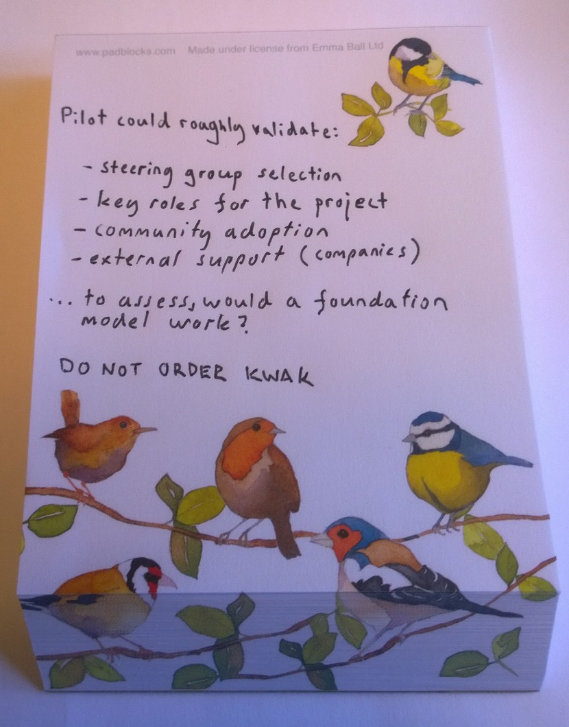 My notes for the discussion about the pilot goals