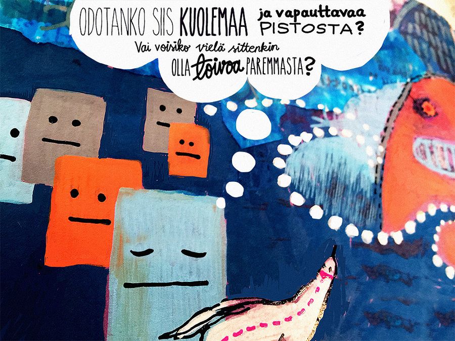 Näin ajatteli 56-vuotias nainen vuonna 2006. Nyt hän maalaa ja lukee, se auttaa selviytymään arjesta.