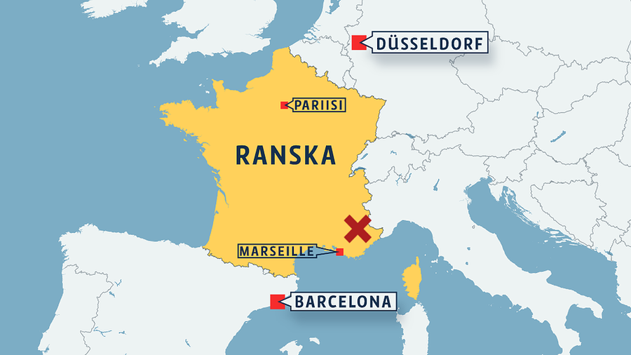 Turmakone oli matkalla Barcelonasta Düsseldorfiin.