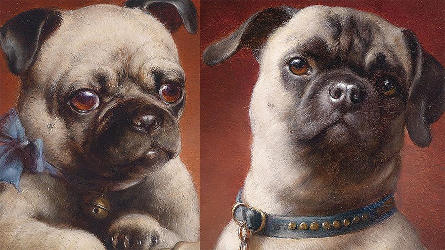 Carl Reichert: "Junger Mops" ja "Mops", 1918. Kuva: Wikimedia Commons
