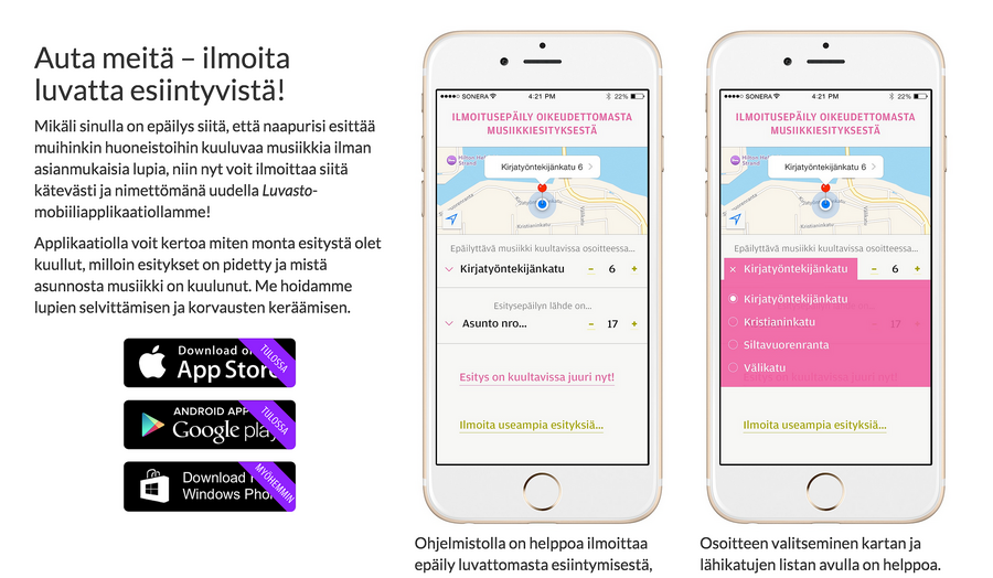 Kuvakaappaus Luvasto.org-sivustolta