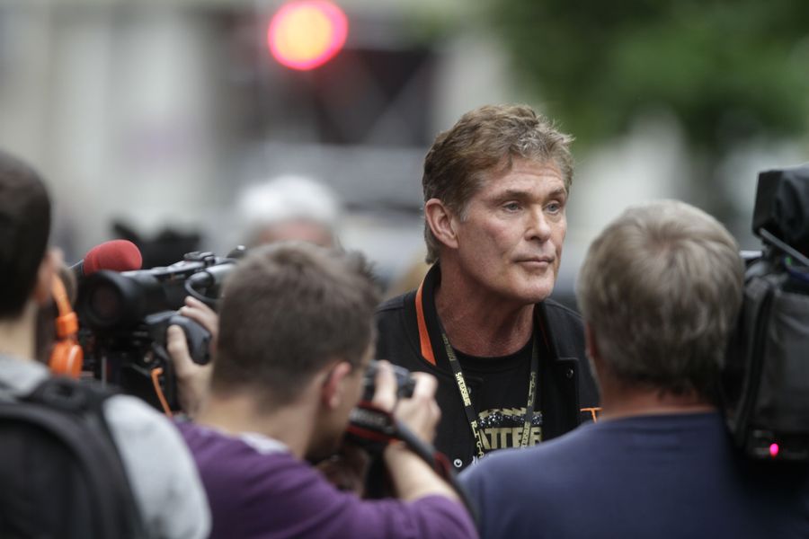 David Hasselhoff kuvattuna Riikassa Latviassa vuonna 2013. Kuva: EPA/VALDA KALNINA.