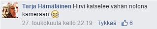 Kuvakaappaus Suomen Luonnonvalokuvaajat -ryhmän Facebook-sivulta.