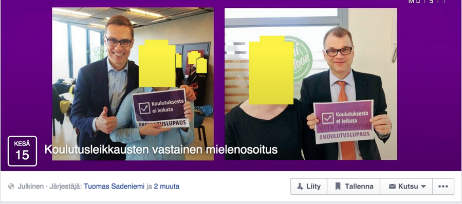 Kuvakaappaus tapahtuman FB-sivulta.