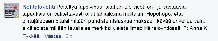 Kuvakaappaus Isännöintiliiton julkaiseman Kotitalo-lehden Facebook-seinältä.