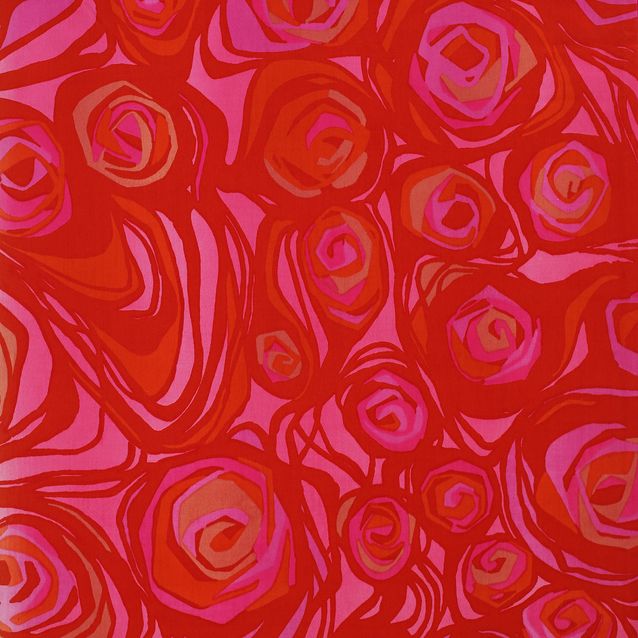 ​Marjatta Metsovaara kelpuutti ruusun kankaidensa aiheeksi, mutta tyylitteli siitä modernin ja täyden kuviopinnan. Ruusu-kankaan kuviot kudottiin Tampellassa myös damastipöytäliinoiksi sekä Belgiassa jacquard-kudontana sisustustekstiileiksi.​