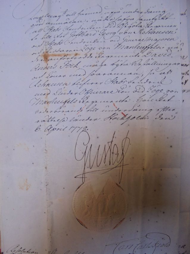 Kirje vuodelta 1772​​​​