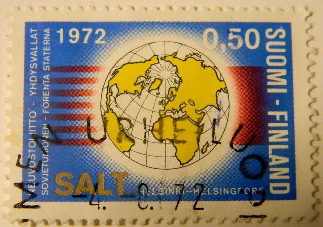 SALT (Strategic Arms Limitation Talks) Finnish postage stamp from the year 1972. Photo: Wikimedia Commons.​​