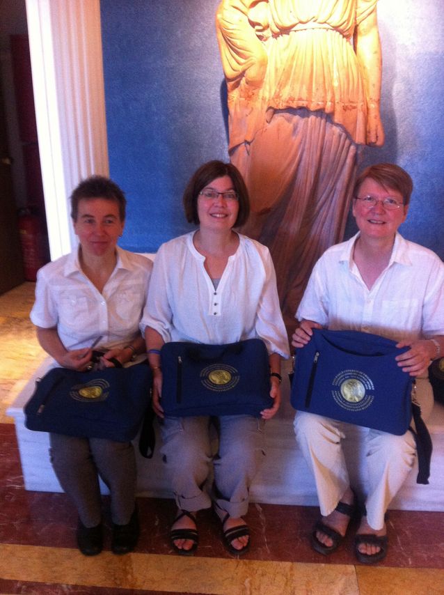Tuija Pulkkinen (right) in Athens at the World Congress of Philosophy in the summer 2013 together with two other board members of the International Association of Women Philosophers, Watraud Ernst and Susanne Lettow.​