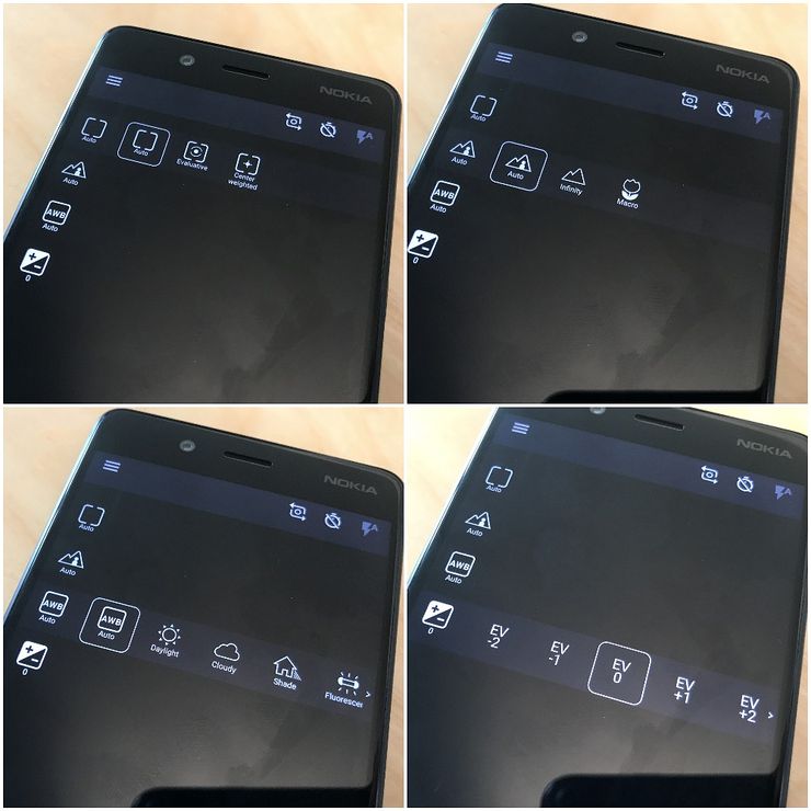 Nokia 8:n kamerasovelluksen manuaalitilan asetukset ovat varsin yksinkertaisia ja tarkemmat säätömahdollisuudet puuttuvat.