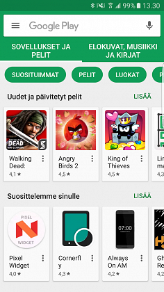 Avaa valikko yläosan hakupalkin kuvakkeesta.