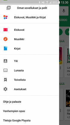 Etsi valikosta kohta Asetukset.