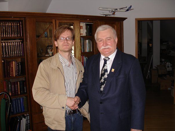 Janne Hopsu met Lech Walesa in Gdansk.​