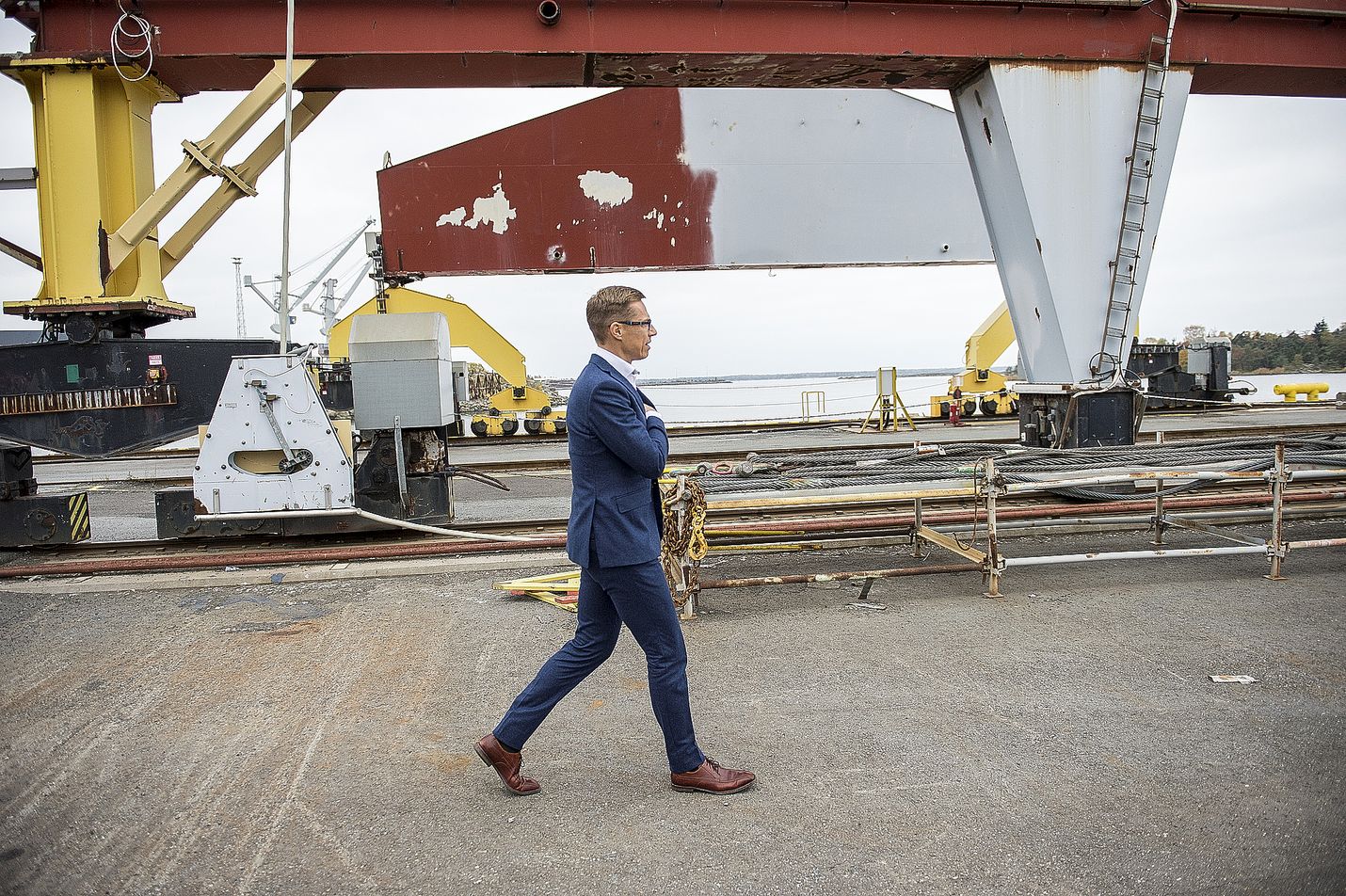 Pääministeri Alexander Stubb tutustui Rauman teollisuuspuistoon viime syksynä.