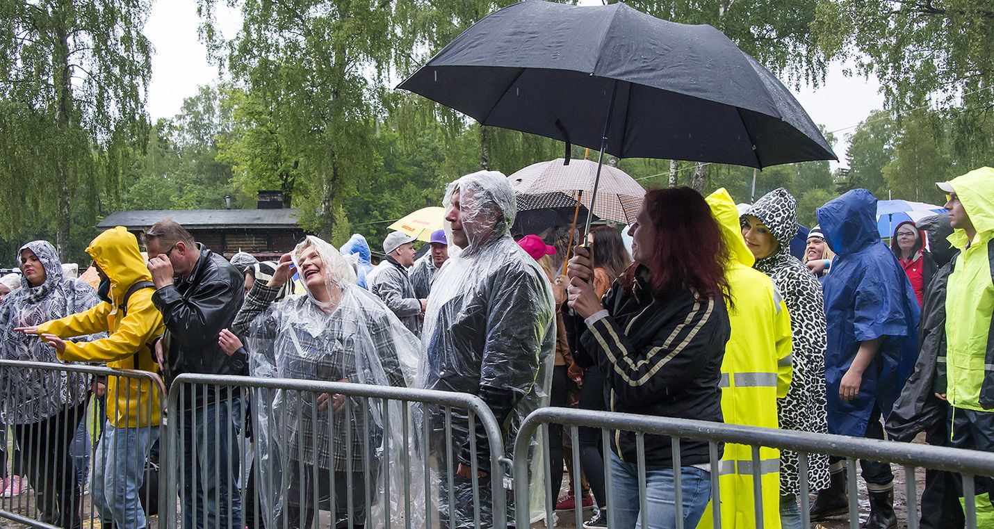 Sadeviitat tulivat tarpeeseen juhannuksen juhlinnassa. Kuva: Esa Urhonen