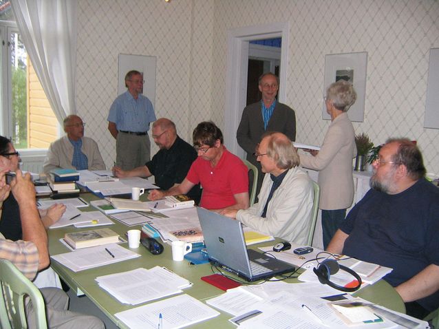 The Apocryphal Committee's meeting at the Rantasalmi parsonage. Photo: Maarit Kaimio's home archive.​