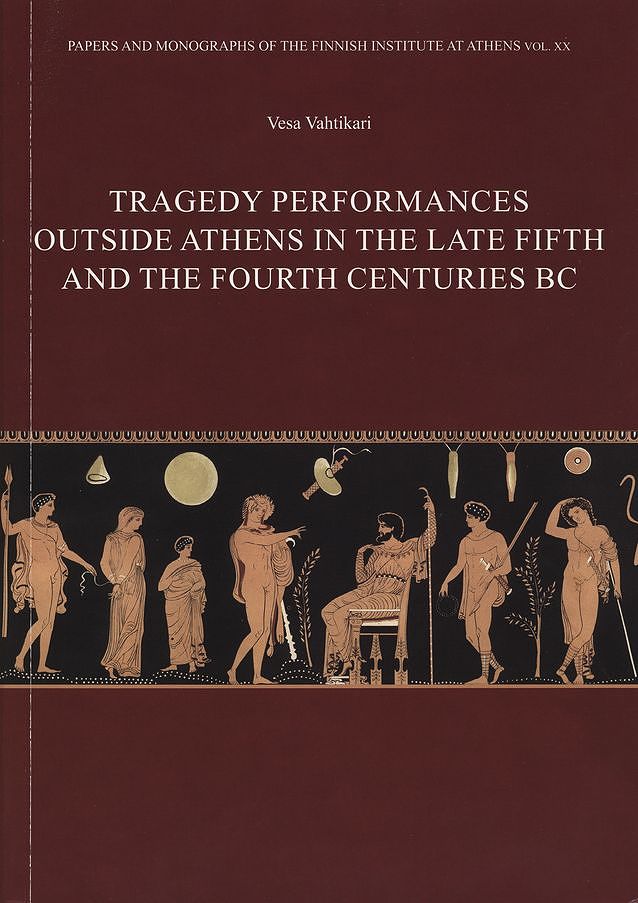 The cover of Vesa Vahtikari's thesis shows a tragic scene: Antigone is brought bound before King Creon. Layout: Vesa Vahtikari.​​
