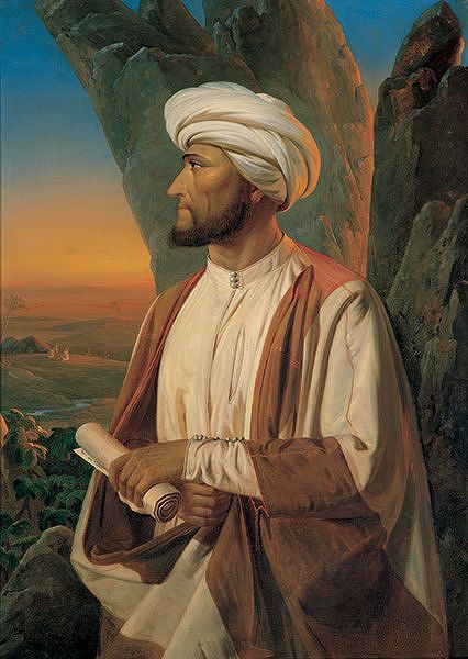 Robert Wilhelm Ekman’s 1853 portrayal of G. A. Wallin as Abd al-Wali. Image: Helsingin yliopistomuseo.​