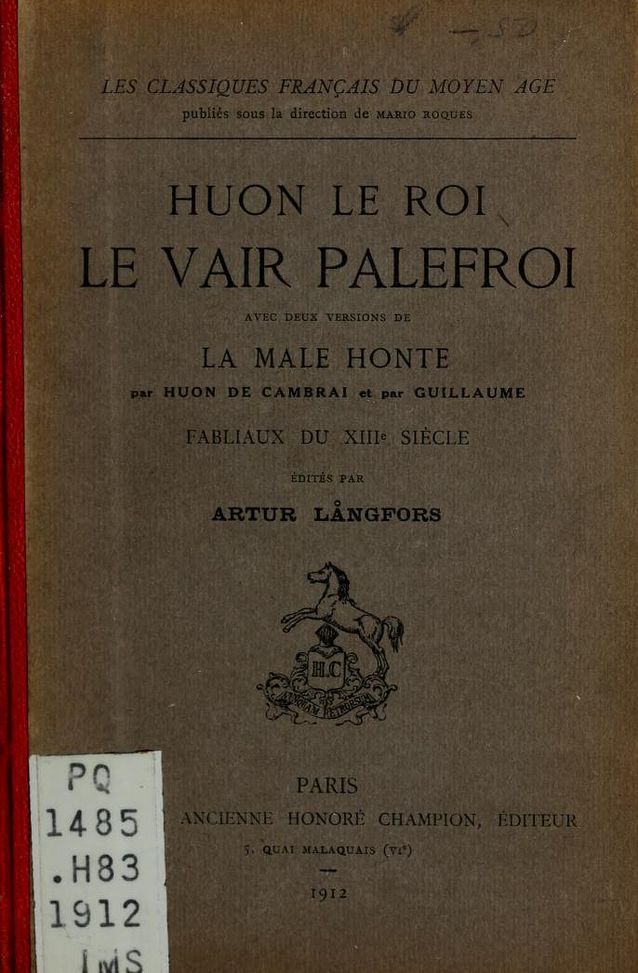 Arthur Långfors: Huon le Roi, Le vair palefroi, 1912.​