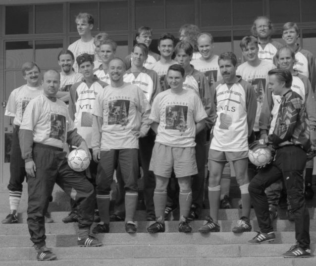 The sports library football team together with the Kuopio repository library team.​