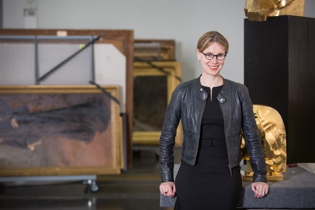 Susanna Pettersson at work, in the Ateneum art museum. Photo: Yehia Eweis.​