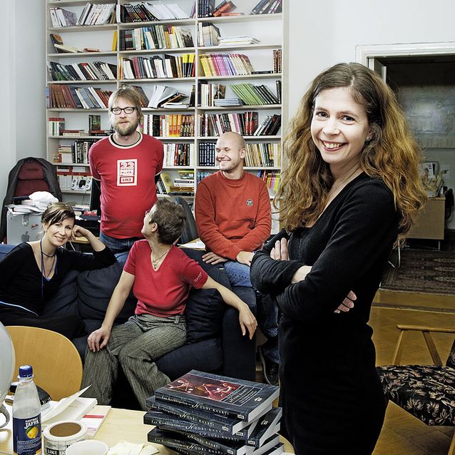 Members of staff and the new Marketing Director of Like in the cozy mess of the office on Liisankatu street. The publishing company has since moved elsewhere.​