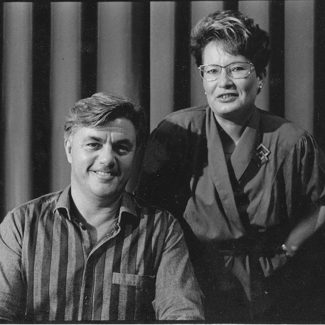 John Irving and his trusted Finnish translator, some time in the 1980's. Photo: Pertti Nisonen.​