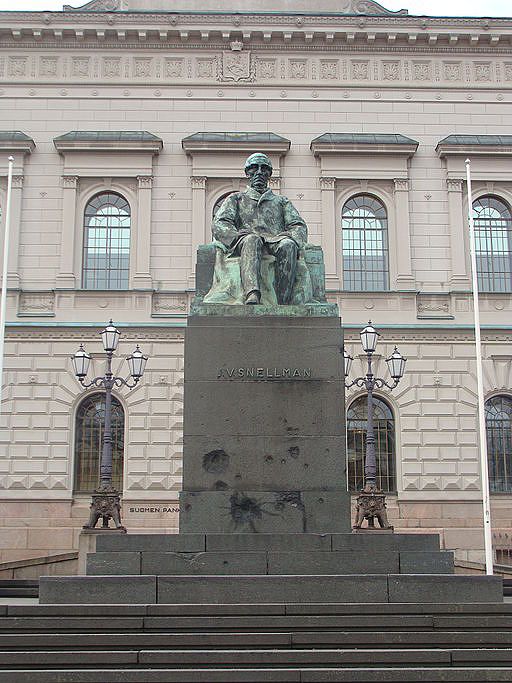 Caption: Several monuments have been erected to commemorate ‘the nation’s philosopher’ Snellman. The most significant of these is to be found in front of the Bank of Finland.​