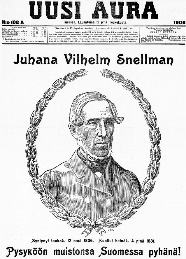 On Snellman’s anniversary on May 12th, 1906, the Finnish press ran comprehensive articles on Snellman and the Finnish identity.​