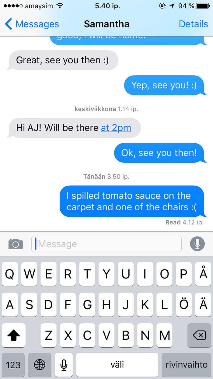 I spilled tomato sauce on the carpet and one of the chairs :(