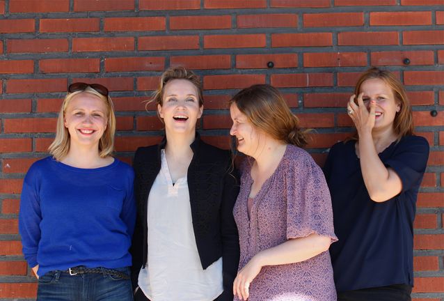 The Tuffi Films team works determinedly towards telling their own kind of stories. At the same time, the four partners of the company find it important to keep up good spirits. From left to right: Elli Toivoniemi, Kirsikka Saari, Jenni Toivoniemi and Selma Vilhunen. Photo: Tommi Hakanen.​