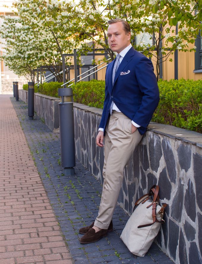 White Tie with a Bespoke Blue Sport Coat