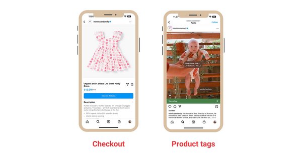 Produktmarkierungen der Instagram-App