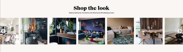UGC-Galerie mit shoppable Posts auf einer Webseite