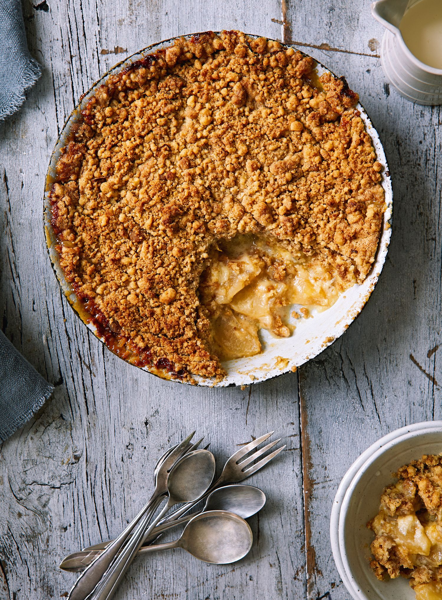Apple and Custard Crumble - The Happy Foodie