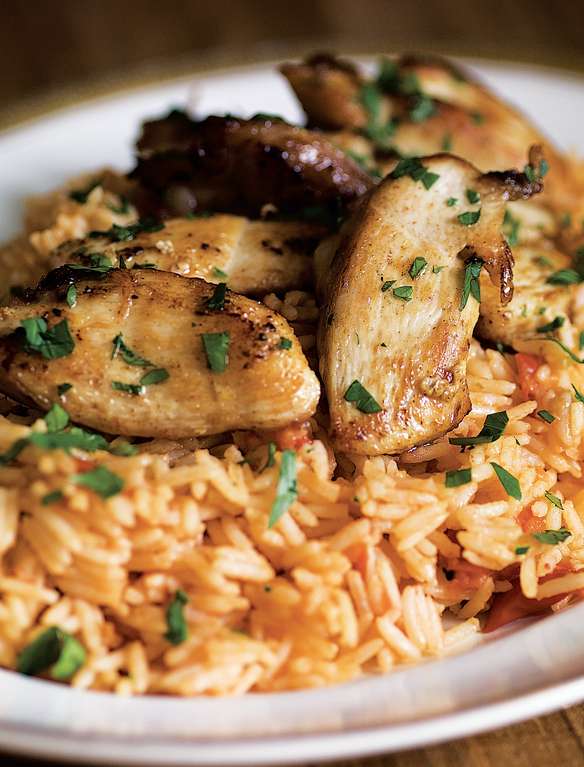 Sautéed Chicken with Tomato Pilaf (Tavuk Ve Domatesli Pilav) The