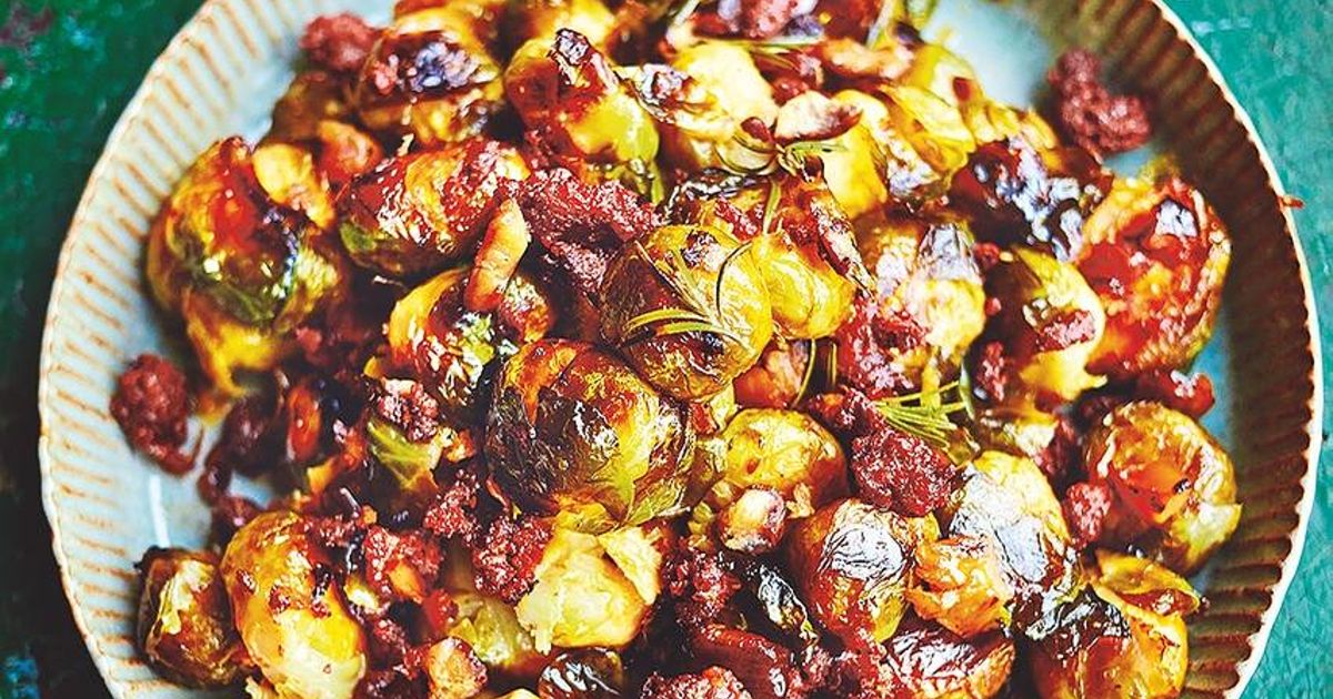 Jamie Oliver Brussels Sprouts with Chorizo Recipe | Christmas Side