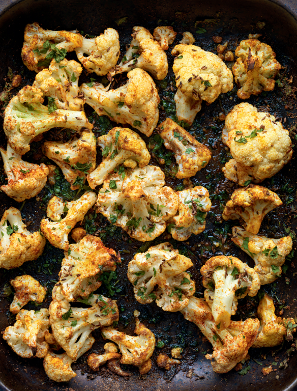 Roasted Cauliflower with Punjabi Seasonings - The Happy Foodie