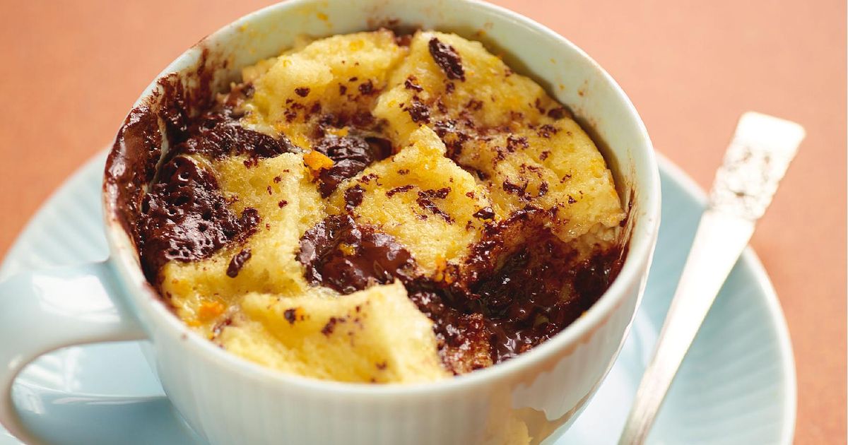 Chocolate Orange Mug Pudding Microwave Bread Butter Pudding